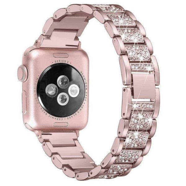 zggzerg Uhrenarmband "Band, Diamant Strass Edelstahl Metall Armband"Für Apple Watch Band 38 mm, 40 mm, 41 mm, Serie 7, Serie 6, 5, 4, 3, 2, 1 SE, Bling Ersatzarmband, für iWatch"