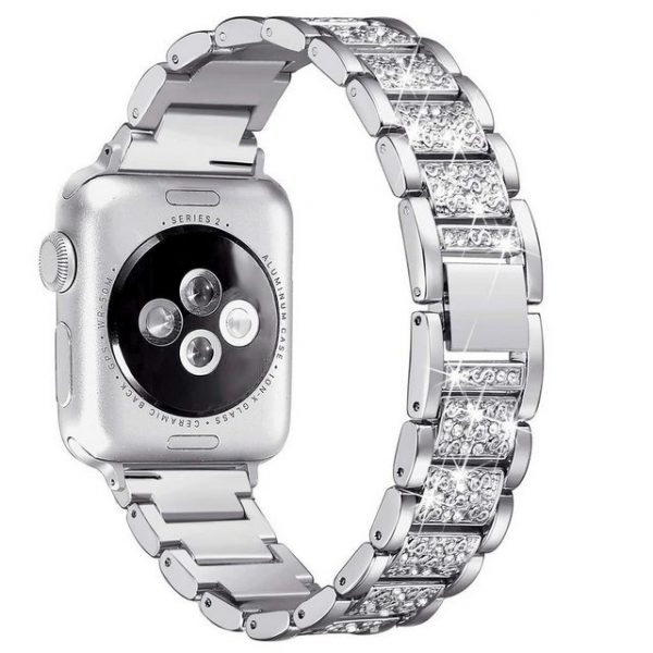 zggzerg Uhrenarmband "Band, Diamant Strass Edelstahl Metall Armband"Für Apple Watch Band 38 mm, 40 mm, 41 mm, Serie 7, Serie 6, 5, 4, 3, 2, 1 SE, Bling Ersatzarmband, für iWatch"