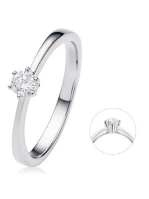 0,15 ct Diamant Brillant Ring aus 950 Platin One Element Silber