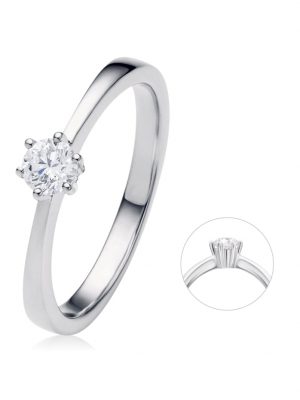 0,2 ct Diamant Brillant Ring aus 950 Platin One Element Silber