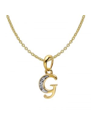 Buchstaben-Anhänger G Gold 333/8K mit vergoldeter Silberkette trendor Gold