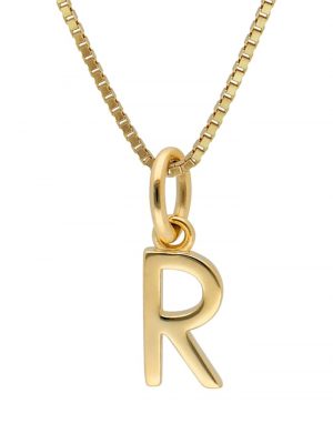 Buchstaben-Anhänger R Gold 333/8K mit vergoldeter Silberkette trendor Gold