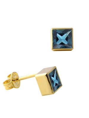 Damen-Ohrringe Gold 333 / 8K mit Topas London Blau Acalee Blau