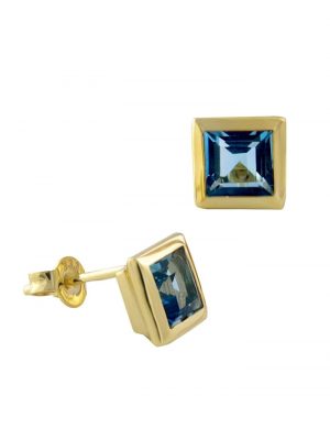 Damen-Ohrringe Gold 333 / 8K mit Topas Swiss Blau Acalee Blau