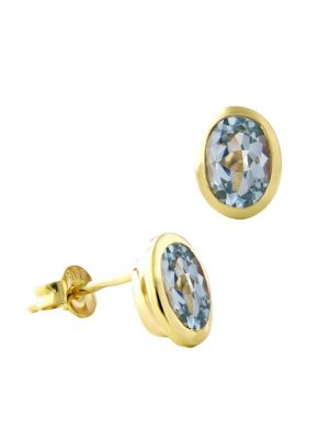 Damen-Ohrringe Ohrstecker Gold 333 / 8K mit Topas Blau Acalee Blau