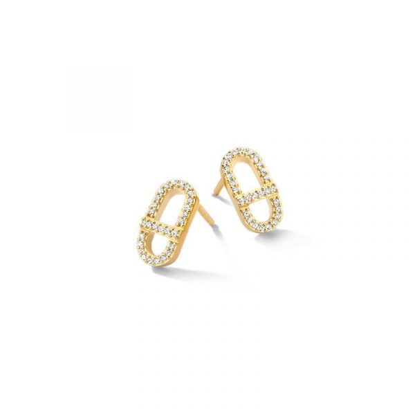 FJF JEWELLERY Ohrringe - New Icon - FJF0030015YWH 925 Silber vergoldet, Zirkonia gold