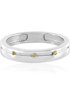 Gelber I2 Diamant-Silberring