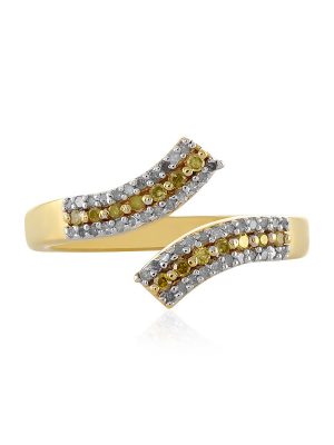 Gelber I3 Diamant-Silberring