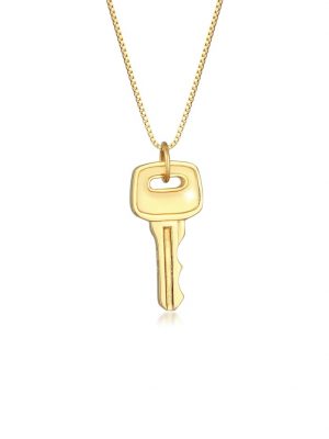 Halskette Herren Venezianer Schlüssel Key 925 Silber Kuzzoi Gold