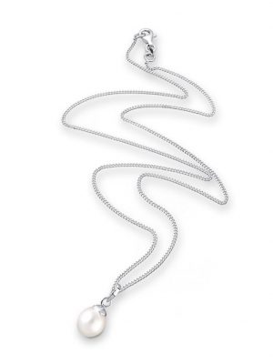 Halskette Süßwasserzuchtperle Klassik 925 Sterling Silber Elli Weiß