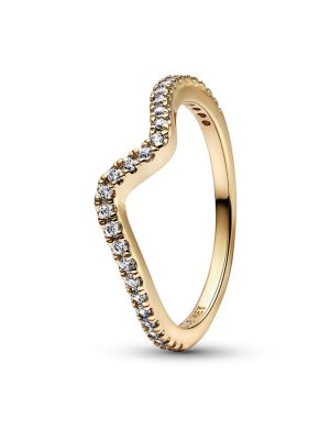 Pandora Ring - Sparkling Wave - 162539C01 925 Silber vergoldet, Zirkonia gold