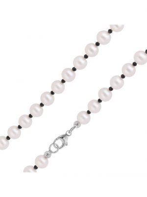 Perlenkette für Männer mit schwarzem Spinell 50 cm trendor Perlmutt