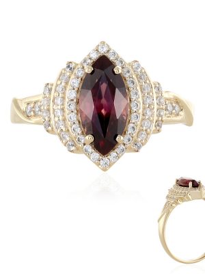 Pinkfarbener Zirkon-Goldring (Adela Gold)
