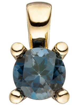 SIGO Anhänger 585 Gold Gelbgold 1 Blautopas blau Goldanhänger