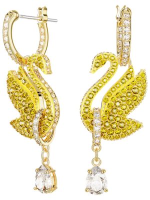 Swarovski Ohrringe - Iconic Swan - 5647543 Metall, Swarovski Kristall gelb