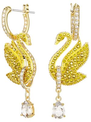 Swarovski Ohrringe - Iconic Swan - 5647543 Metall, Swarovski Kristall gelb