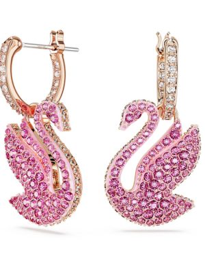 Swarovski Ohrstecker - Iconic Swan - 5647544 Metall, Swarovski Kristall pink