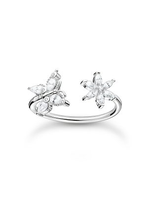 Thomas Sabo Ring - Schmetterling mit Blume - TR2355-051-14 925 Silber, Zirkonia silber