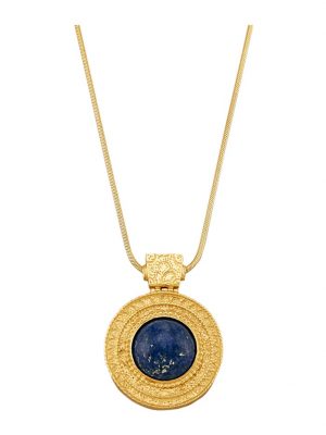 Anhänger mit Kette mit Lapislazuli in Silber 925 Ursula Christ Gelbgoldfarben