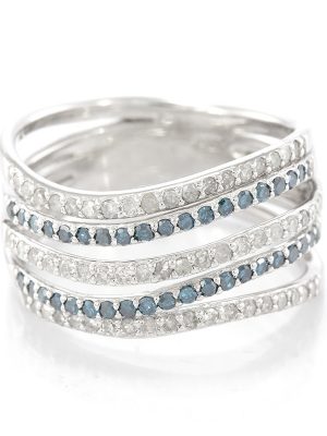 Blauer Diamant-Silberring