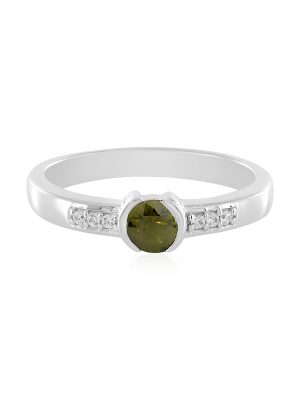 Grüner Ceylon-Zirkon-Silberring