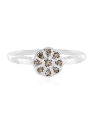 I2 Schokoladen-Diamant-Silberring