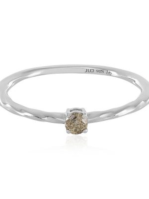 I3 Champagner-Brillant-Silberring