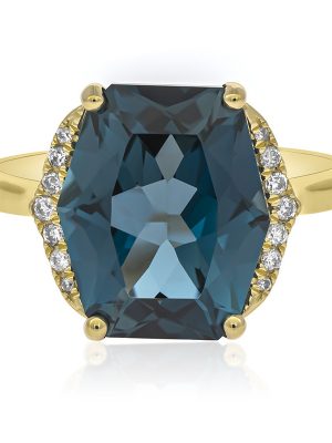 Londonblauer Topas-Goldring