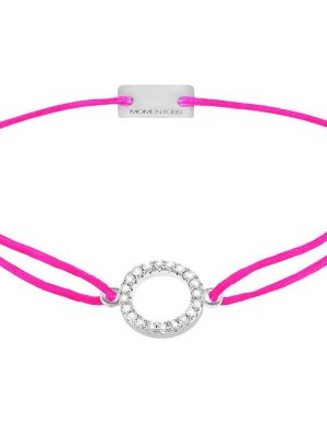 Momentoss Armband - 21203479 925 Silber, Textil, Zirkonia pink