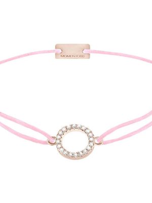 Momentoss Armband - 21203484 925 Silber vergoldet, Textil, Zirkonia rosa