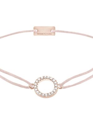 Momentoss Armband - 21203500 925 Silber vergoldet, Textil, Zirkonia rosa