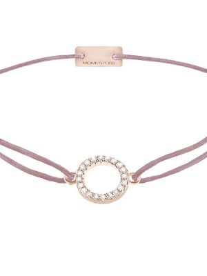 Momentoss Armband - 21203501 925 Silber vergoldet, Textil, Zirkonia rosa