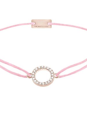 Momentoss Armband - 21203503 925 Silber vergoldet, Textil, Zirkonia rosa