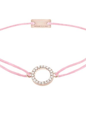 Momentoss Armband - 21203503 925 Silber vergoldet, Textil, Zirkonia rosa