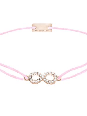 Momentoss Armband - 21203533 925 Silber vergoldet, Textil, Zirkonia rosa