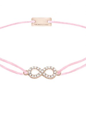 Momentoss Armband - 21203550 925 Silber vergoldet, Textil, Zirkonia rosa