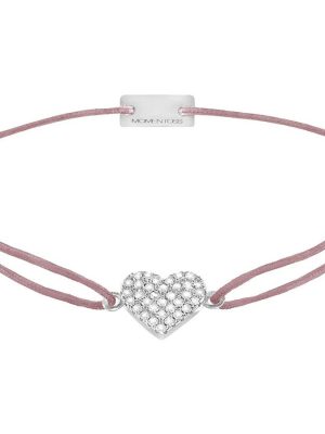 Momentoss Armband - 21203619 925 Silber, Textil, Zirkonia rosa