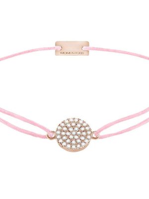 Momentoss Armband - 21203692 925 Silber vergoldet, Textil, Zirkonia rosa