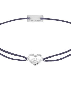 Momentoss Armband - 21204212 925 Silber, Textil, Zirkonia grau