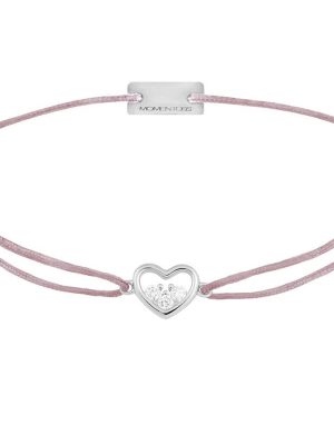 Momentoss Armband - 21204224 925 Silber, Textil, Zirkonia rosa