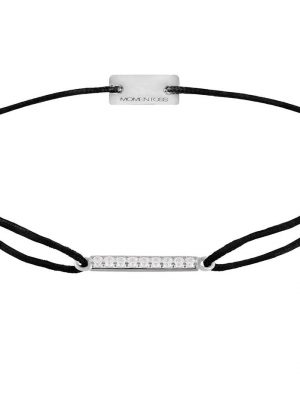 Momentoss Armband - 21204493 925 Silber, Textil, Zirkonia schwarz