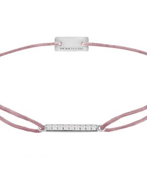 Momentoss Armband - 21204512 925 Silber, Textil, Zirkonia rosa