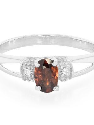 Oranger Mashewa-Zirkon-Silberring
