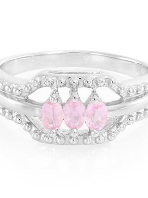 Pinkfarbener Ceylon-Saphir-Silberring