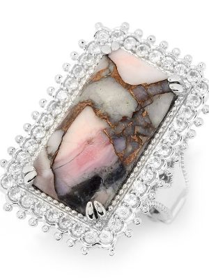 Pinkfarbener Opal-Mosaik-Silberring (Dallas Prince Designs)