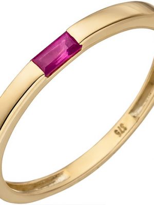 SIGO Damen Ring 375 Gold Gelbgold 1 Rubin Goldring Rubinring