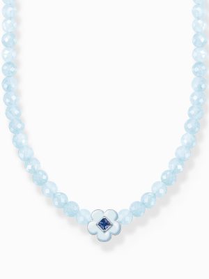 Thomas Sabo Halskette - KE2182-496-1-L42V 925 Silber, Edelstein blau