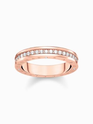 Thomas Sabo Ring - 50 925 Silber vergoldet, Zirkonia roségold