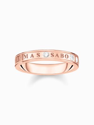 Thomas Sabo Ring - 52 925 Silber vergoldet, Zirkonia roségold