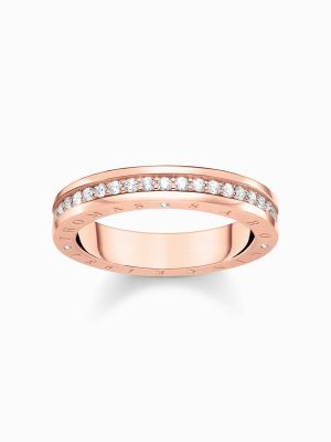 Thomas Sabo Ring - 52 925 Silber vergoldet, Zirkonia roségold